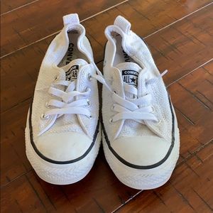 Converse white elastic back tennis shoes
